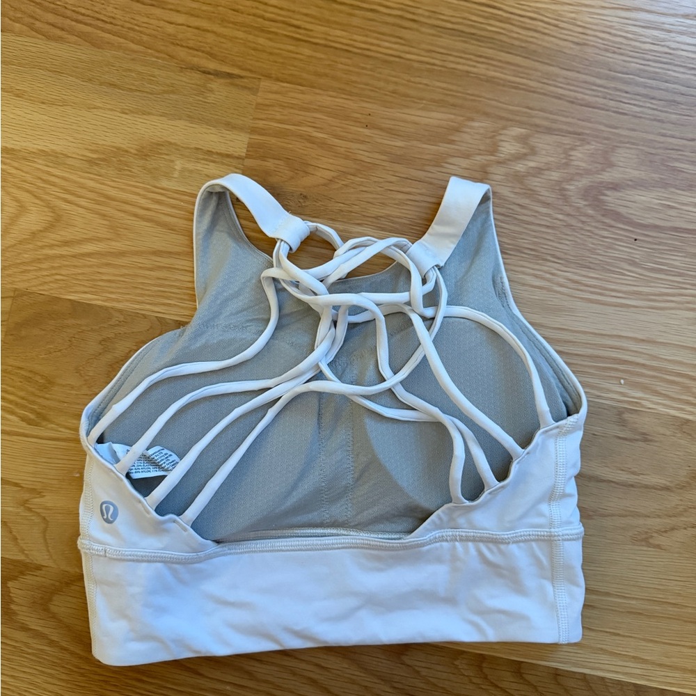 Lululemon Athletica White Strappy Back Sports Bra